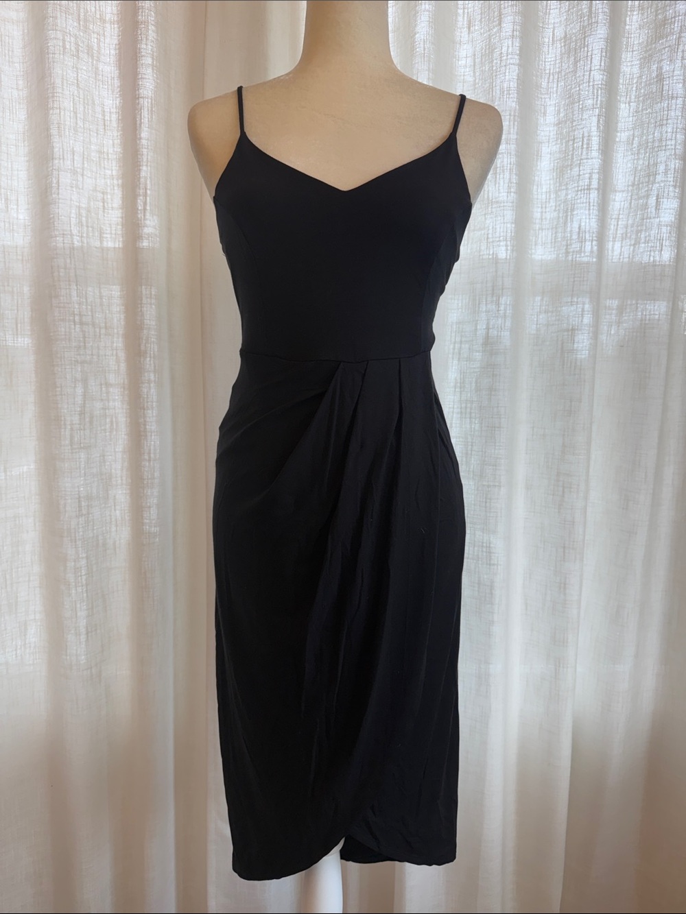 NWT Soprano Black Spaghetti-Strap Midi Dress